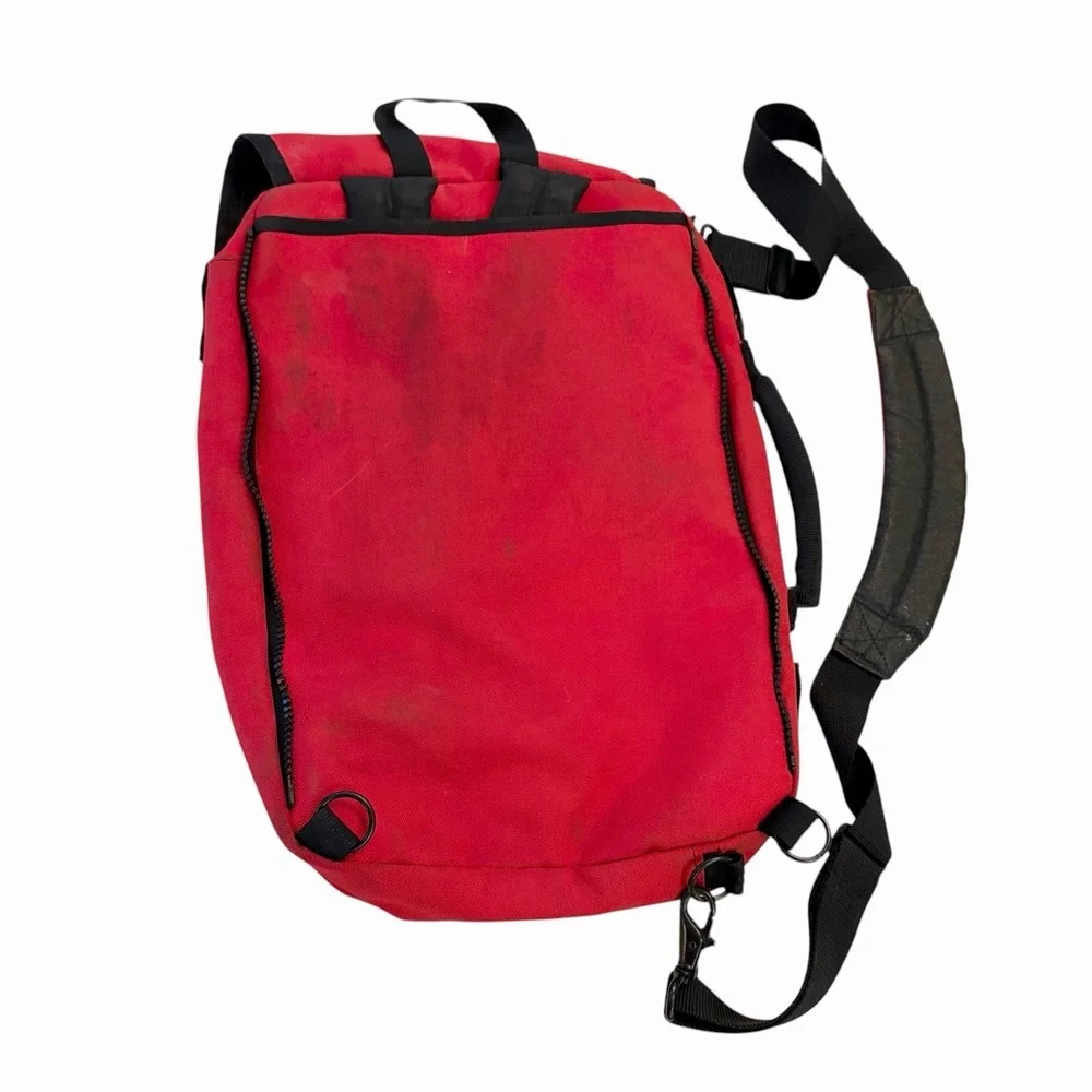 L.L. Bean Convertible Backpack Messenger Bag Laptop Case Red Gorpcore